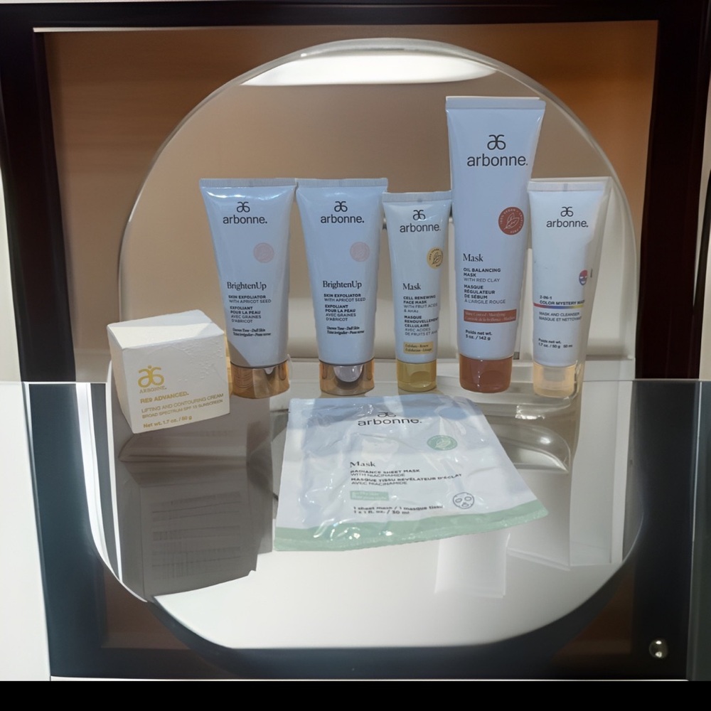 Arbonne Facial Spa Day Products Lot of 8. New FREE SHIPPING Sealed
